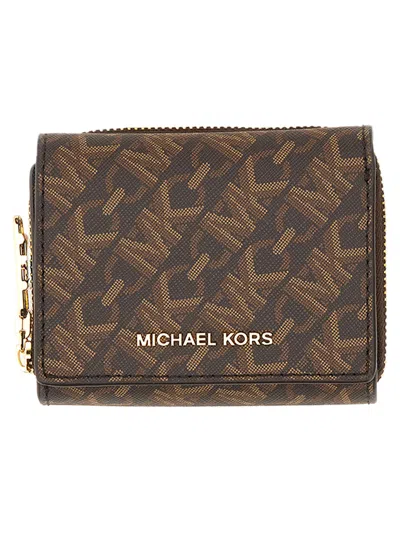 Michael Michael Kors Empire Logo Wallet In Brown