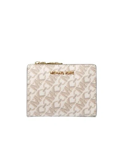 Michael Michael Kors Empire Logo Wallet In Neutrals