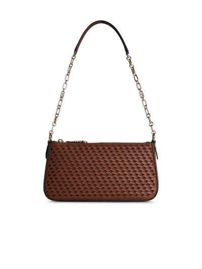 Michael Michael Kors Empire Medium Woven Chain In Brown