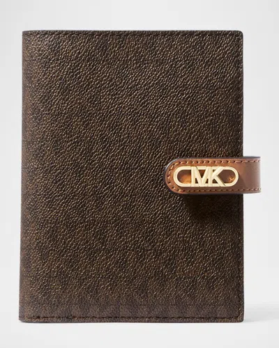 Michael Michael Kors Empire Monogram Passport Wallet In Brown