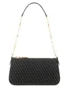 Michael Michael Kors Empire Pouch With Textured Design And Detachable Chain Strap In Black