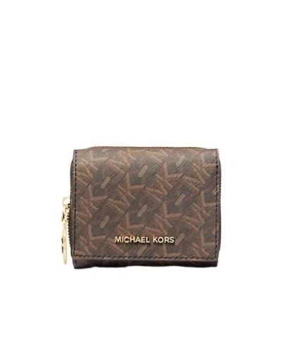 Michael Michael Kors Empire Signature Logo Tri-fold Wallet In Brown