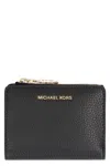 Michael Michael Kors Empire Small Leather Flap-over Wallet In Black