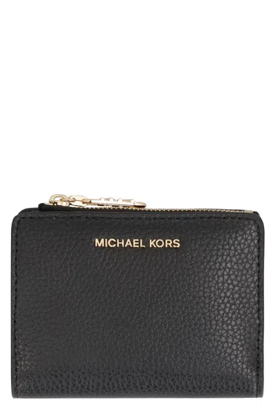 Michael Michael Kors Victoria Beckham Dia Mini Black Pouch With Gold Closure In Gray