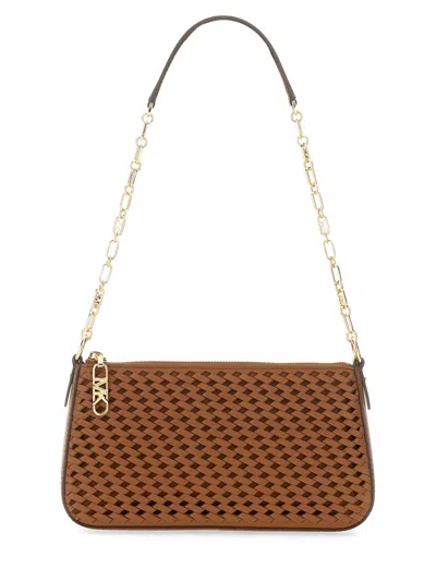 Michael Michael Kors Empire With Logo Pouch In Brown
