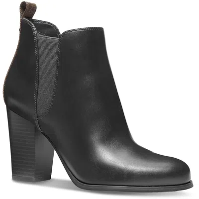 Michael Michael Kors Evaline Heeled Bootie Womens Faux Leather Almond Toe Booties In Black