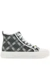 Michael Michael Kors Michael By Michael Kors Embroidered Canvas Sneakers In Black