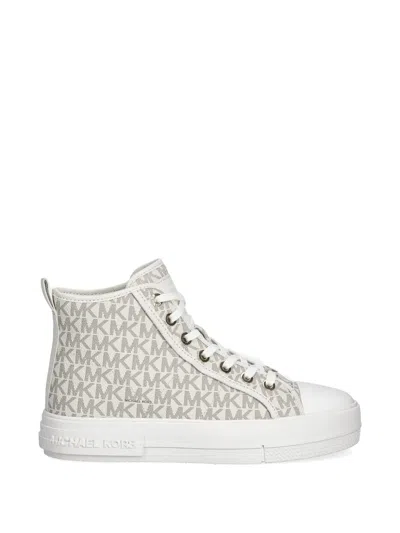 Michael Michael Kors Evy Monogram High-top Sneakers In White