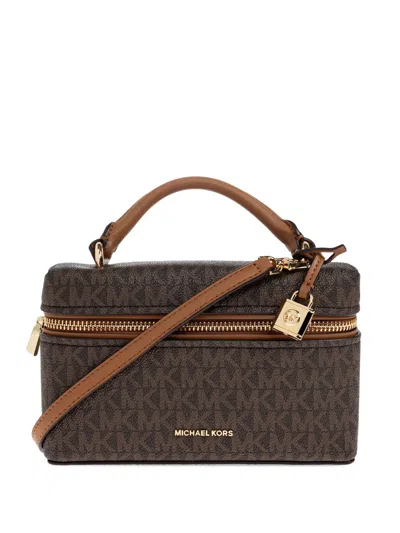 Michael Michael Kors Extra-small Jana Monogram-logo Crossbody Bag In Brown