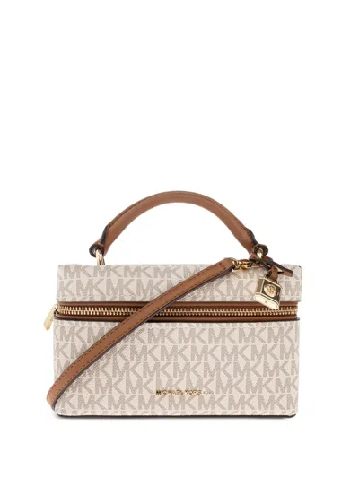 Michael Michael Kors Extra-small Jana Monogram-logo Crossbody Bag In Neutral