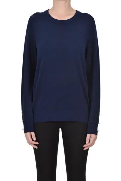 Michael Michael Kors Extrafine Knit Pullover In Navy Blue