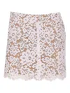 Michael Michael Kors Floral Lace Mini Skirt In Neutral