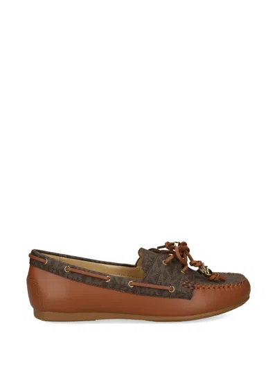 Michael Michael Kors Fallon Monogram Tie Loafers In Brown