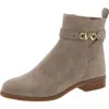 Michael Michael Kors Farrah Womens Suede Side Zipper Booties In Grey