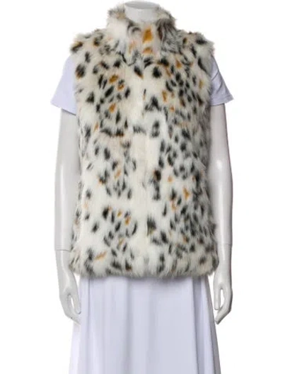 Pre-owned Michael Michael Kors Faux Fur Animal Print Vest W/ Tags In Neutral