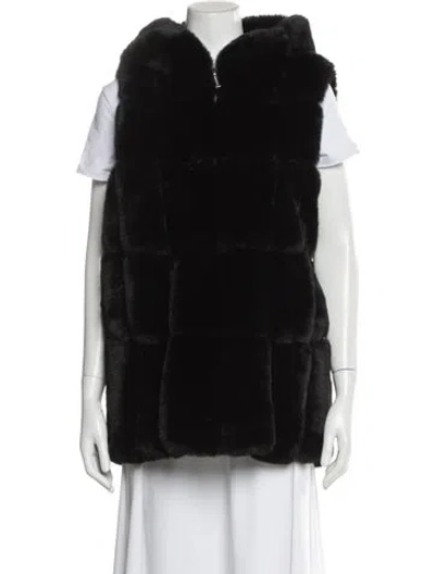 Pre-owned Michael Michael Kors Faux Fur Coat In Black