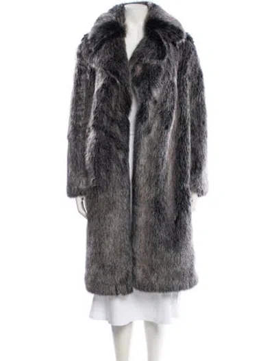 Pre-owned Michael Michael Kors Faux Fur Coat In Gray