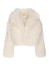 Michael Michael Kors Faux-fur Coat In Neutral