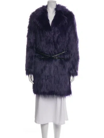 Pre-owned Michael Michael Kors Faux Fur Coat W/ Tags In Purple