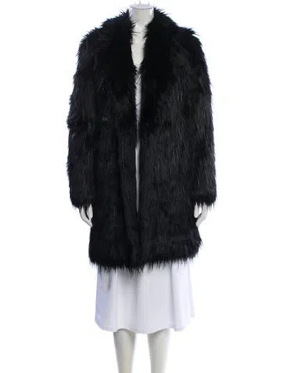 Pre-owned Michael Michael Kors Faux Fur Faux Fur Coat In Black