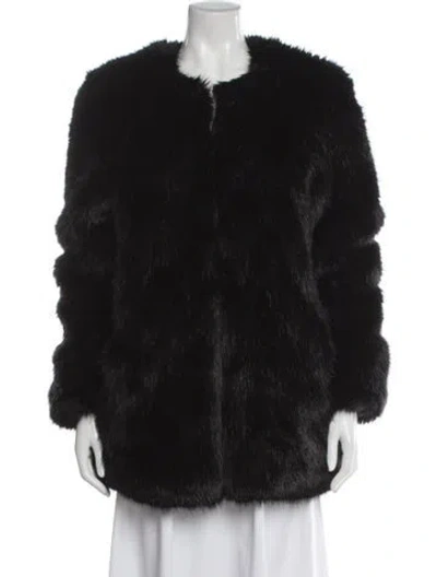 Pre-owned Michael Michael Kors Faux Fur Faux Fur Coat In Black