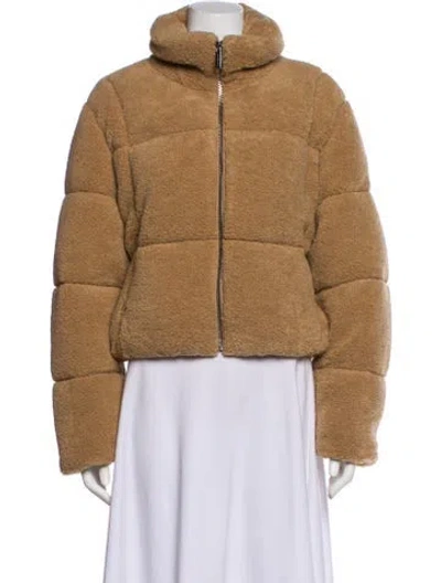 Pre-owned Michael Michael Kors Faux Fur Faux Fur Coat In Brown