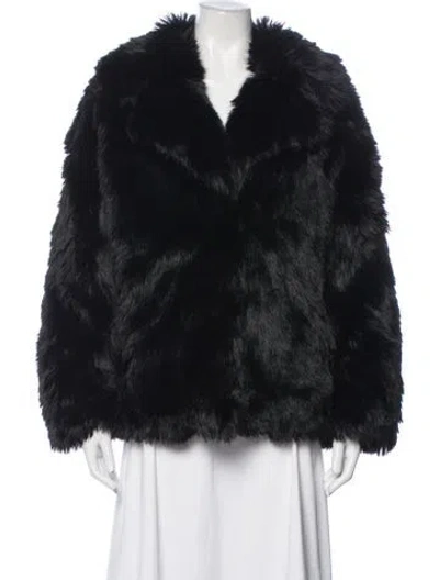 Pre-owned Michael Michael Kors Faux Fur Faux Fur Jacket In Blue