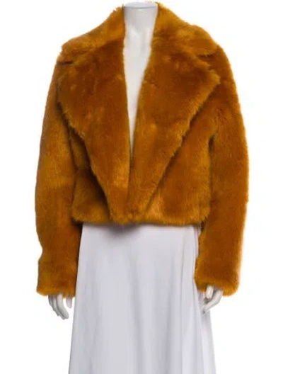 Pre-owned Michael Michael Kors Faux Fur Faux Fur Jacket In Yellow