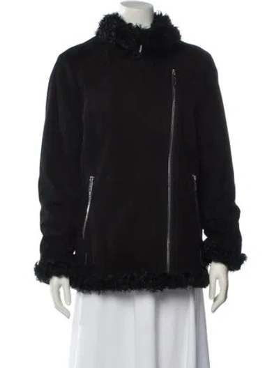 Pre-owned Michael Michael Kors Faux Fur Jacket In Black