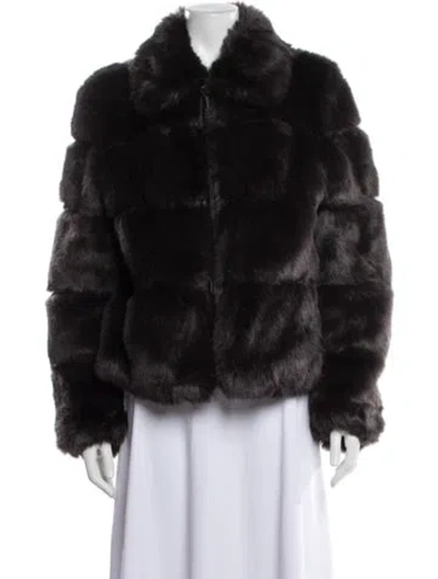Pre-owned Michael Michael Kors Faux Fur Jacket In Black