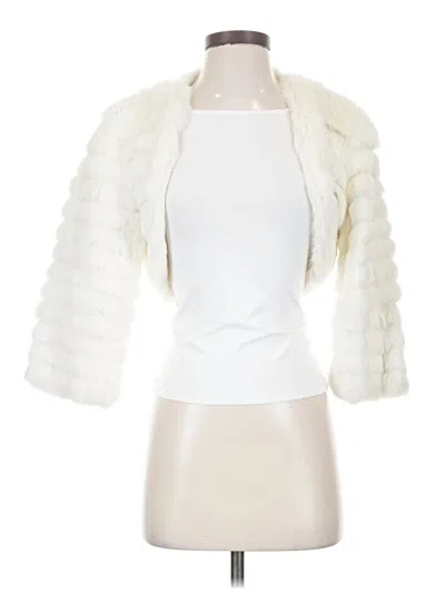 Pre-owned Michael Michael Kors Faux Fur Jacket In Ivory