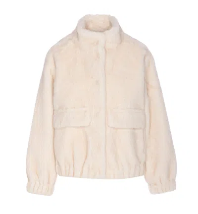 Michael Michael Kors Faux Fur Jacket In Neutral
