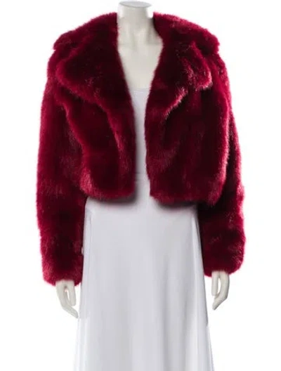Pre-owned Michael Michael Kors Faux Fur Jacket W/ Tags In Red