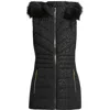 Michael Michael Kors Faux Fur Trim Quilted Vest In Black