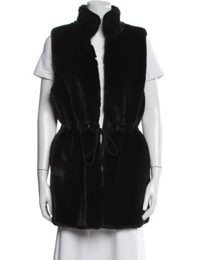 Pre-owned Michael Michael Kors Faux Fur Vest In Black
