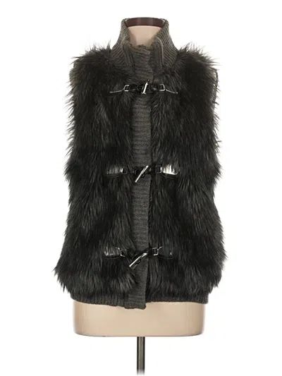 Pre-owned Michael Michael Kors Faux Fur Vest In Black