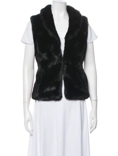 Pre-owned Michael Michael Kors Faux Fur Vest In Black