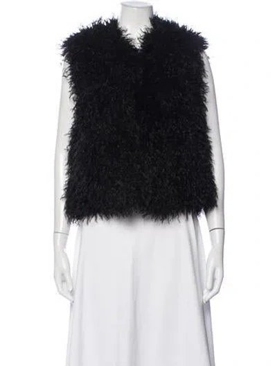 Pre-owned Michael Michael Kors Faux Fur Vest In Blue