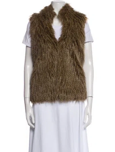 Pre-owned Michael Michael Kors Faux Fur Vest In Brown