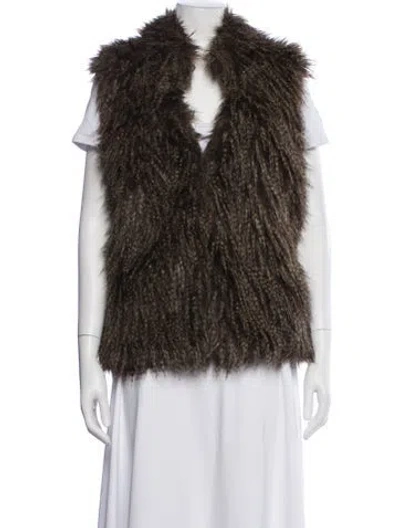 Pre-owned Michael Michael Kors Faux Fur Vest In Brown