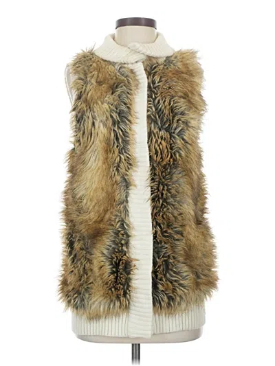 Pre-owned Michael Michael Kors Faux Fur Vest In Gold
