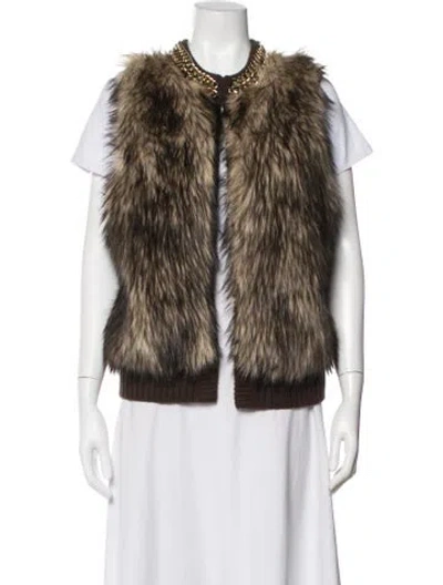 Pre-owned Michael Michael Kors Faux Fur Vest In Neutral