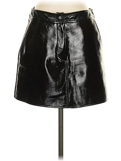 Pre-owned Michael Michael Kors Faux Leather Skirt In Black