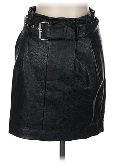 Pre-owned Michael Michael Kors Faux Leather Skirt In Black