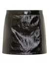 Michael Michael Kors Fx Patent Micro Miniskirt In Black