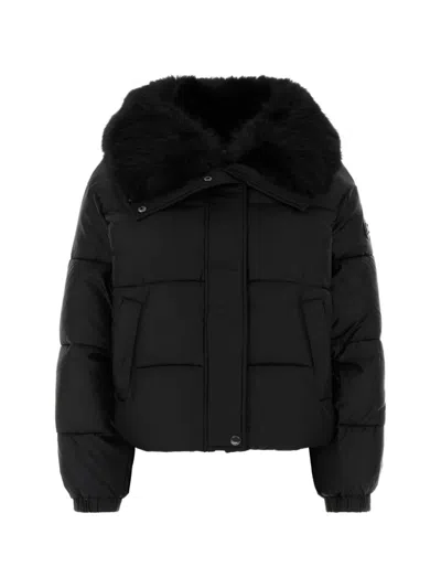 Michael Michael Kors Faux-fur Collar Padded Jacket In Black