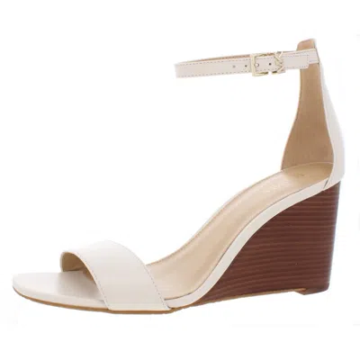 Michael Michael Kors Fiona Womens Stacked Ankle Strap Wedge Sandals In Neutral