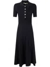 Michael Michael Kors Ribbed Polo Pleated Midi Dress