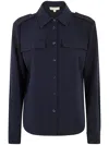 Michael Michael Kors Structured Crepè Shirt In Blue
