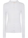 Michael Michael Kors Fitted Ribed Long Sleeves Button Up